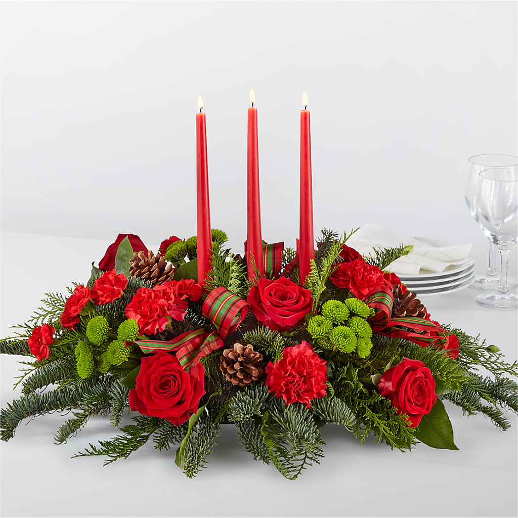 By the Candlelight Centerpiece – Temptation Flower Shop, Wichita KS