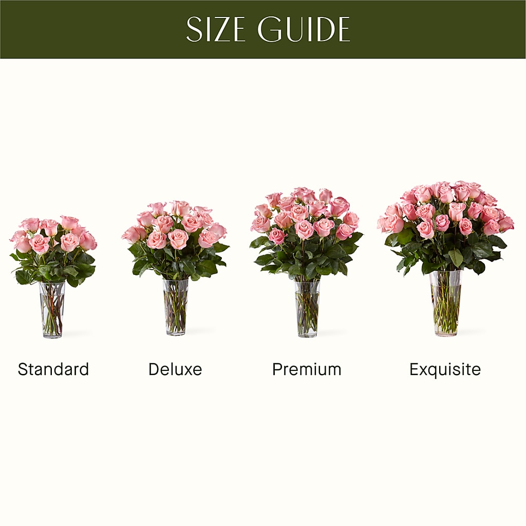 Long Stem Pink Rose Bouquet – Temptation Flower Shop, Wichita KS