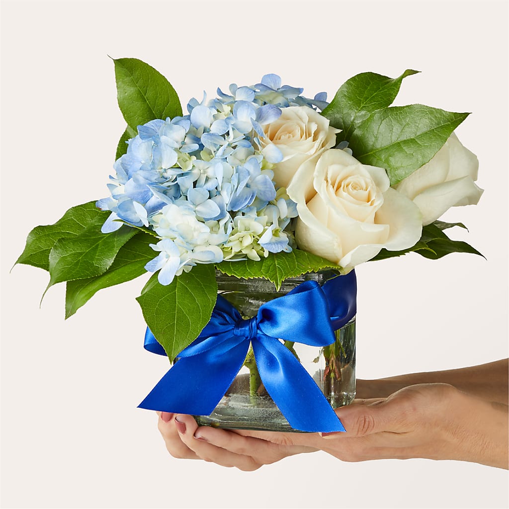 Sky Blue Delight Bouquet – Temptation Flower Shop, Wichita KS