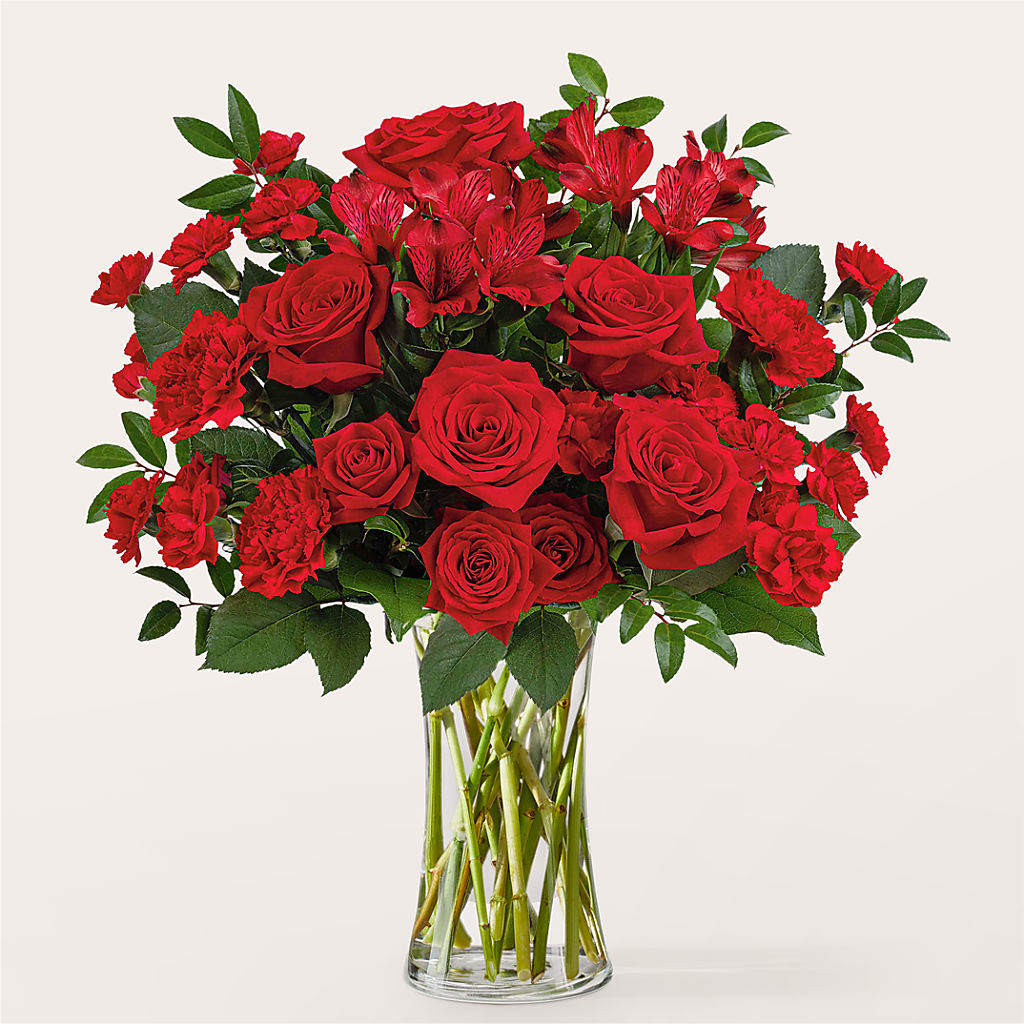 Brilliant Ruby Bouquet – Temptation Flower Shop, Wichita KS