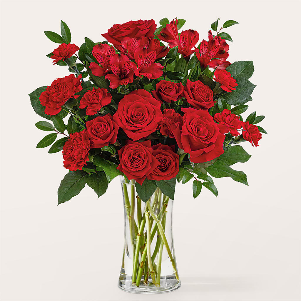 Brilliant Ruby Bouquet – Temptation Flower Shop, Wichita KS