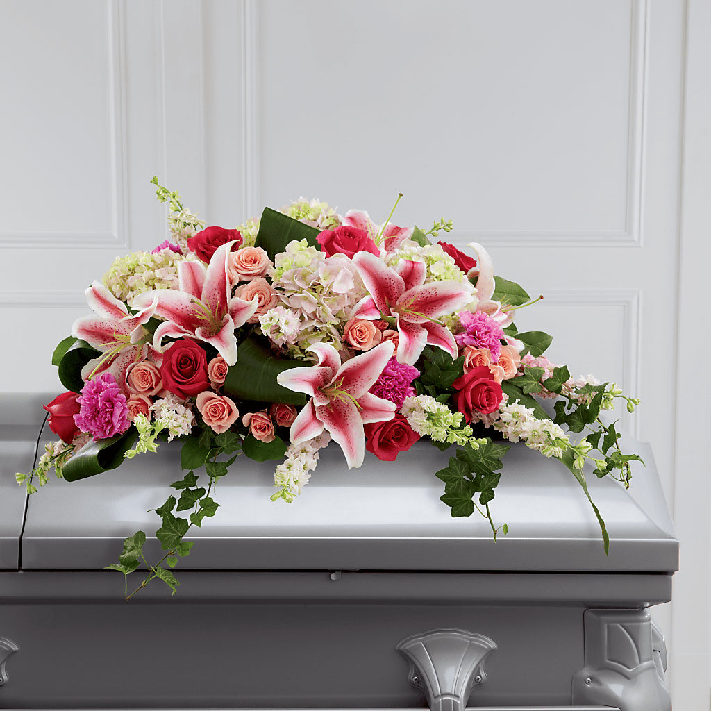 Splendid Grace Casket Spray – Temptation Flower Shop, Wichita KS