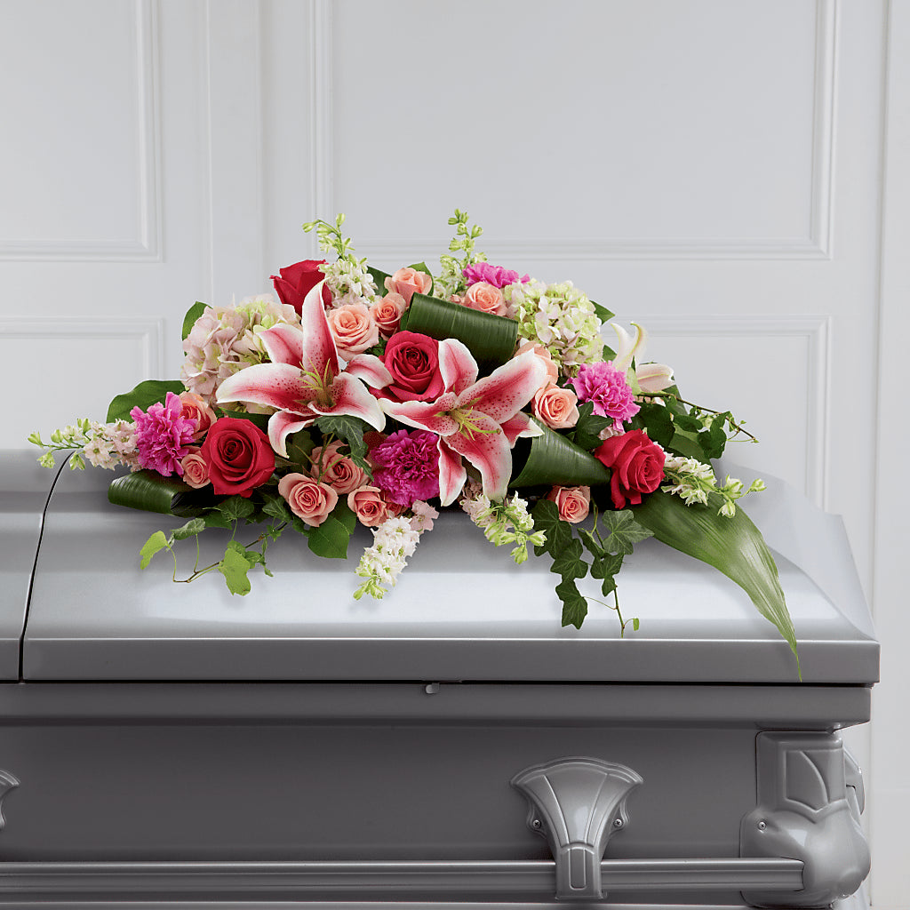 Splendid Grace Casket Spray – Temptation Flower Shop, Wichita KS