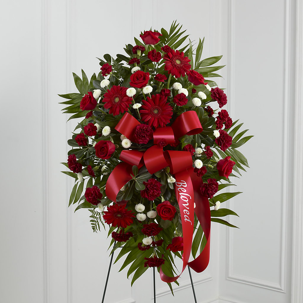 Treasured Memories Standing Spray – Temptation Flower Shop, Wichita KS