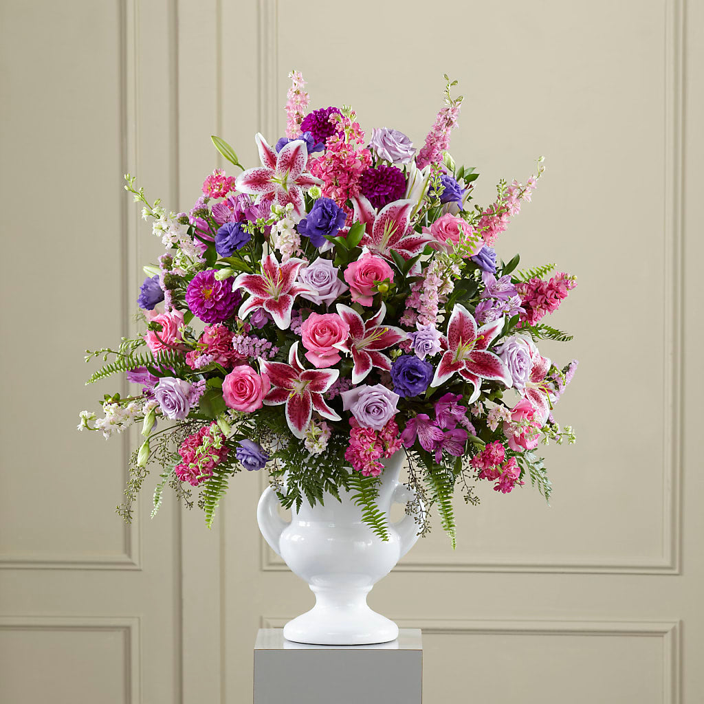 Peaceful Tribute Arrangement – Temptation Flower Shop, Wichita KS