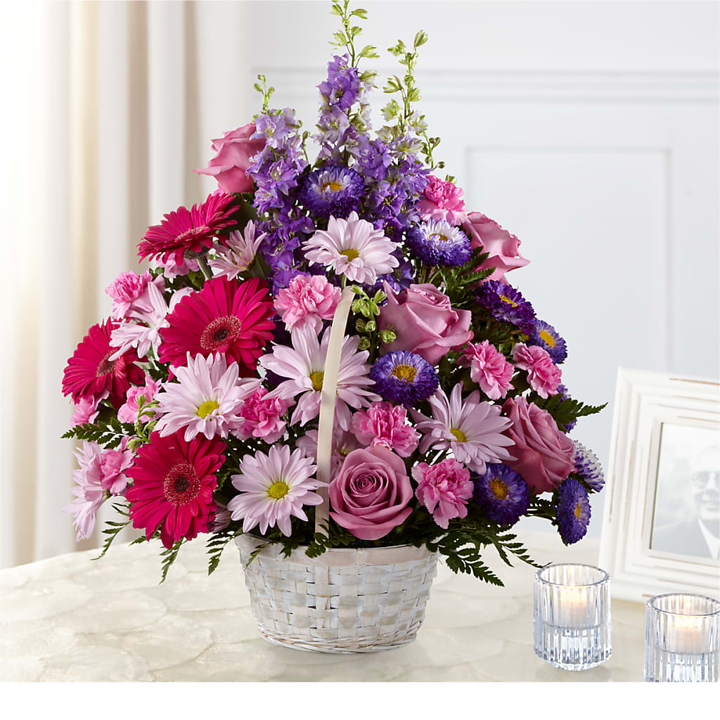 Pastel Peace Basket – Temptation Flower Shop, Wichita KS