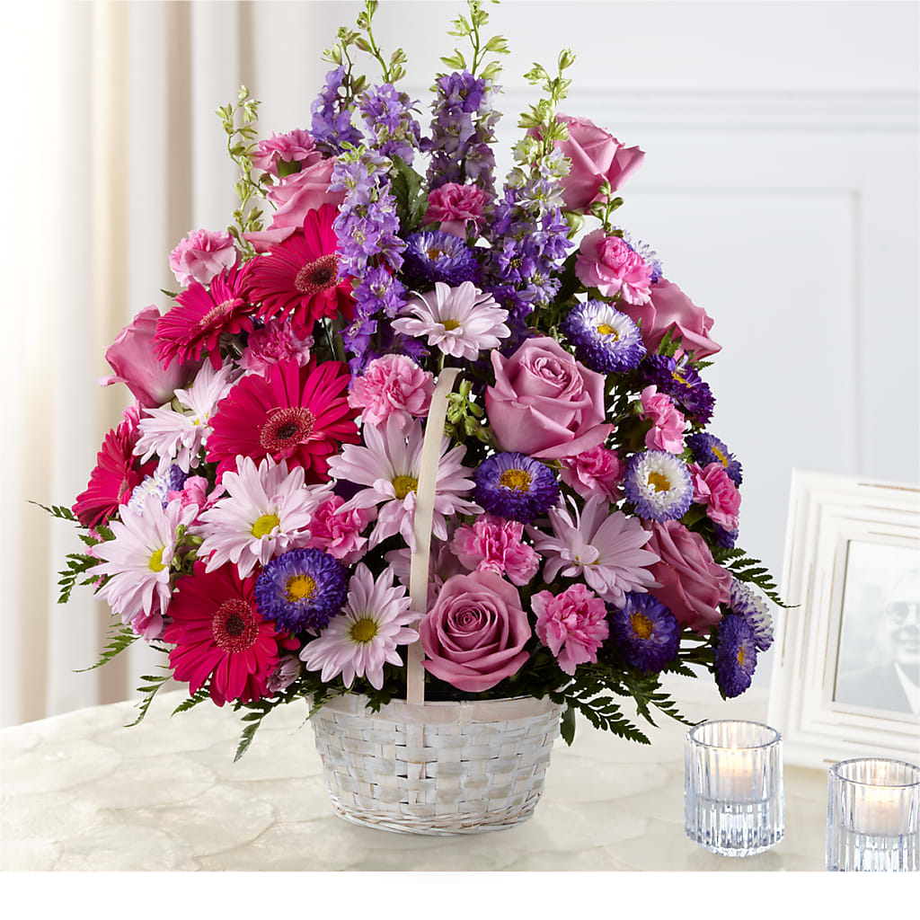 Pastel Peace Basket – Temptation Flower Shop, Wichita KS
