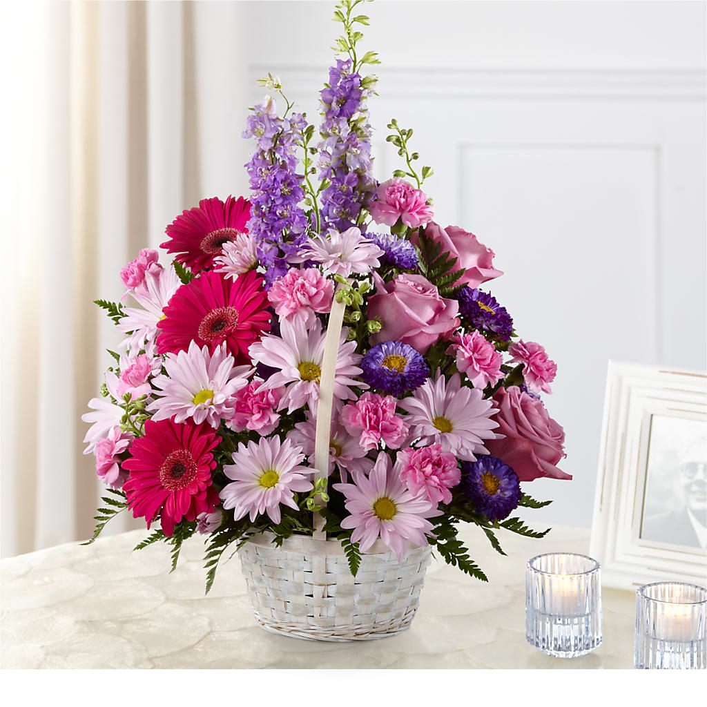 Pastel Peace Basket – Temptation Flower Shop, Wichita KS