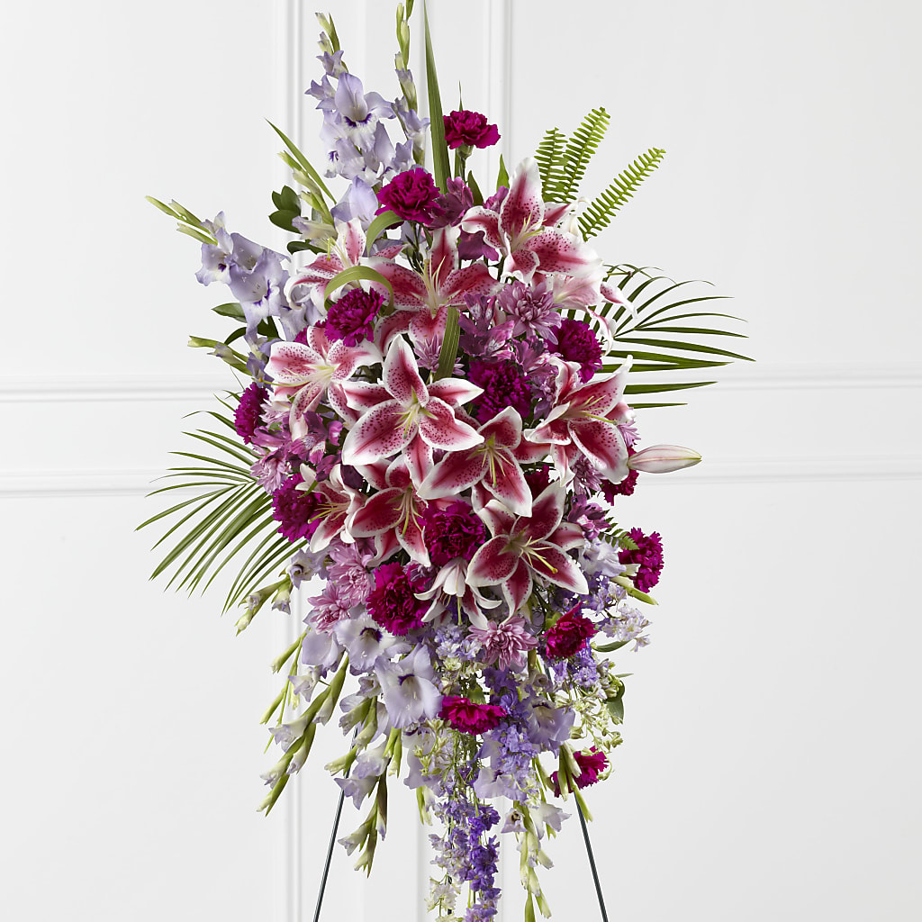 Tender Touch Standing Spray – Temptation Flower Shop, Wichita KS