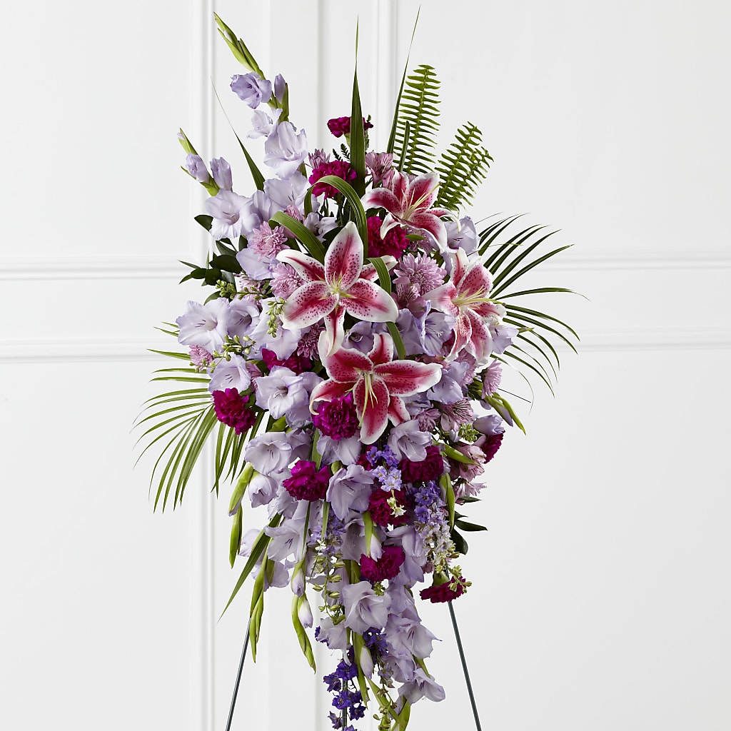 Tender Touch Standing Spray – Temptation Flower Shop, Wichita KS