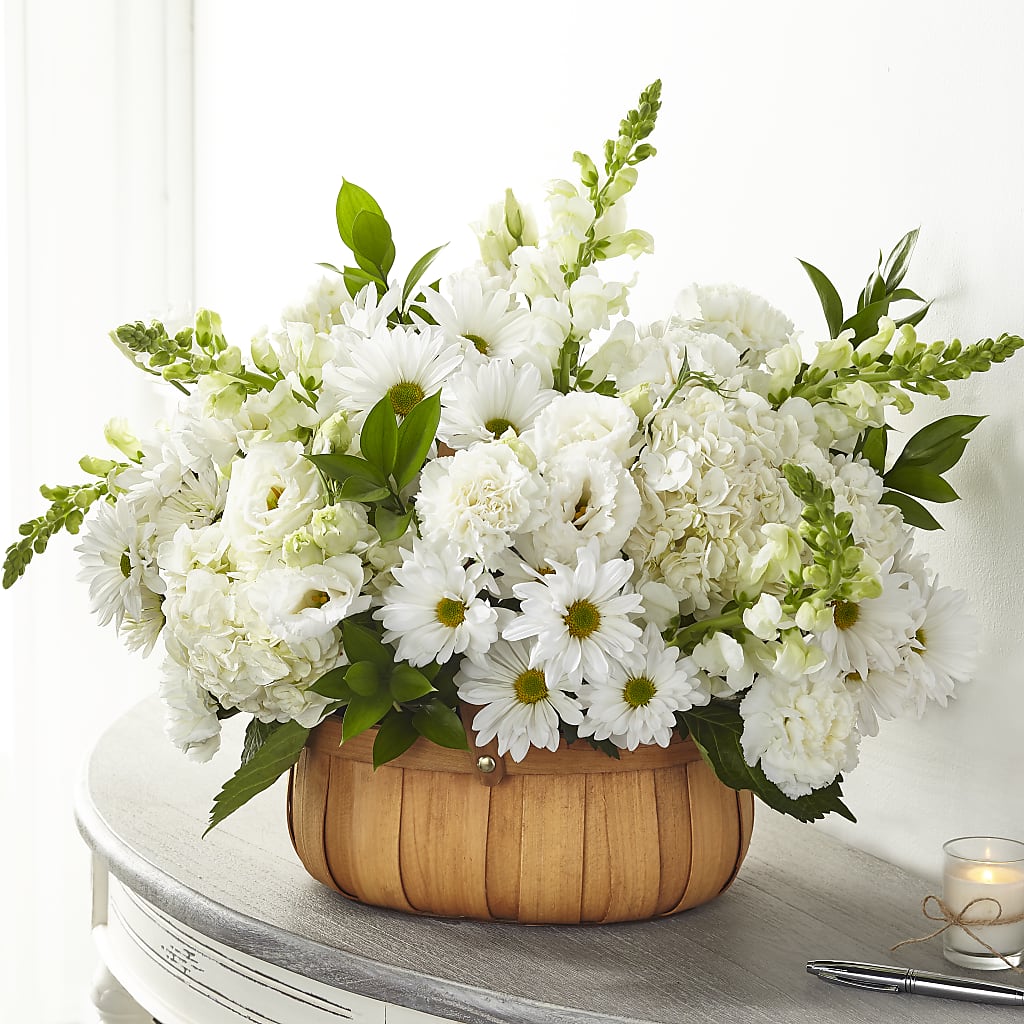 Pure Ivory Basket – Temptation Flower Shop, Wichita KS