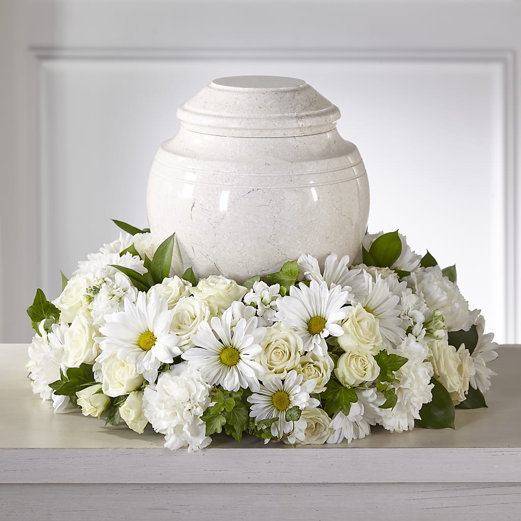 Ivory Gardens Cremation Adornment – Temptation Flower Shop, Wichita KS