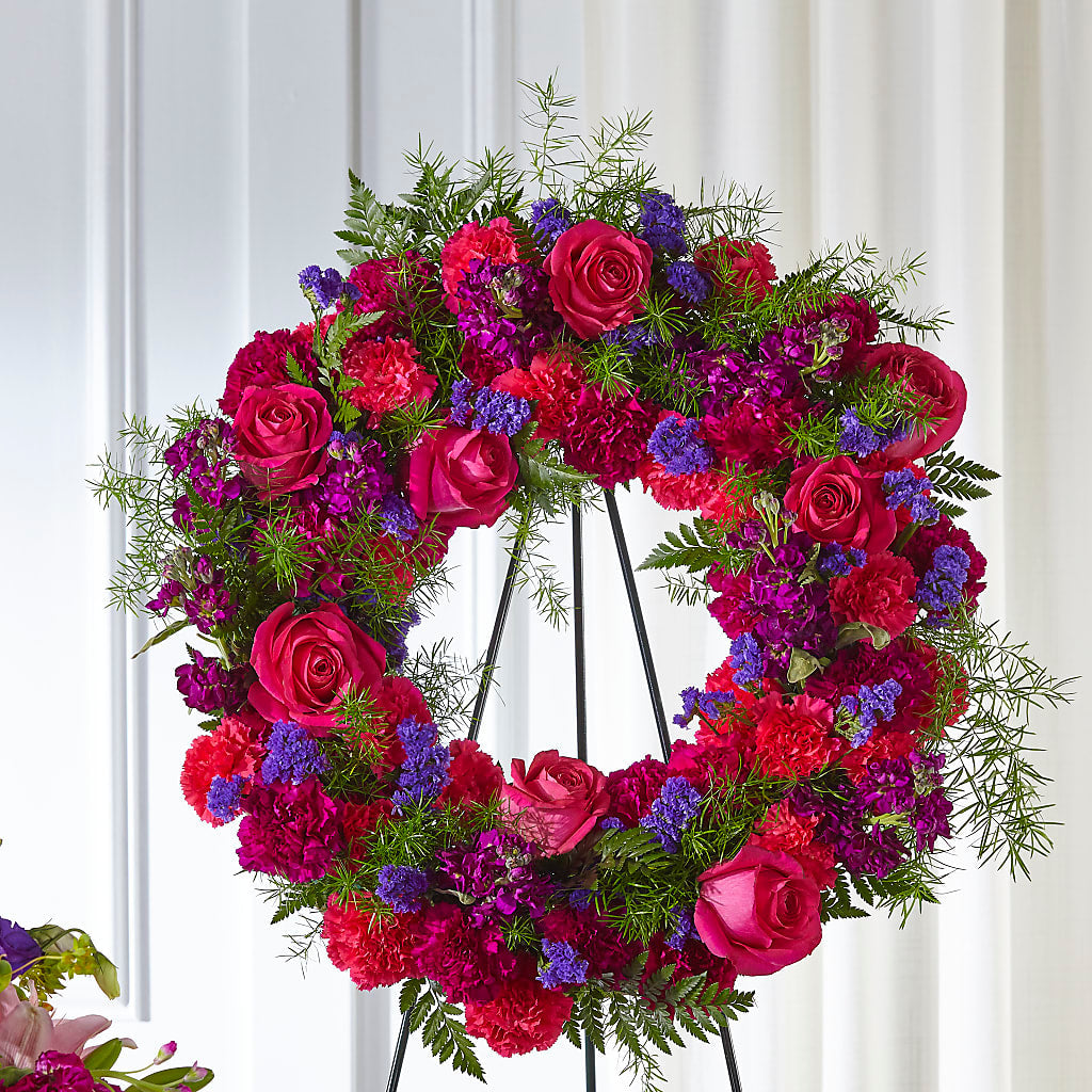 Calming Colors Wreath – Temptation Flower Shop, Wichita KS