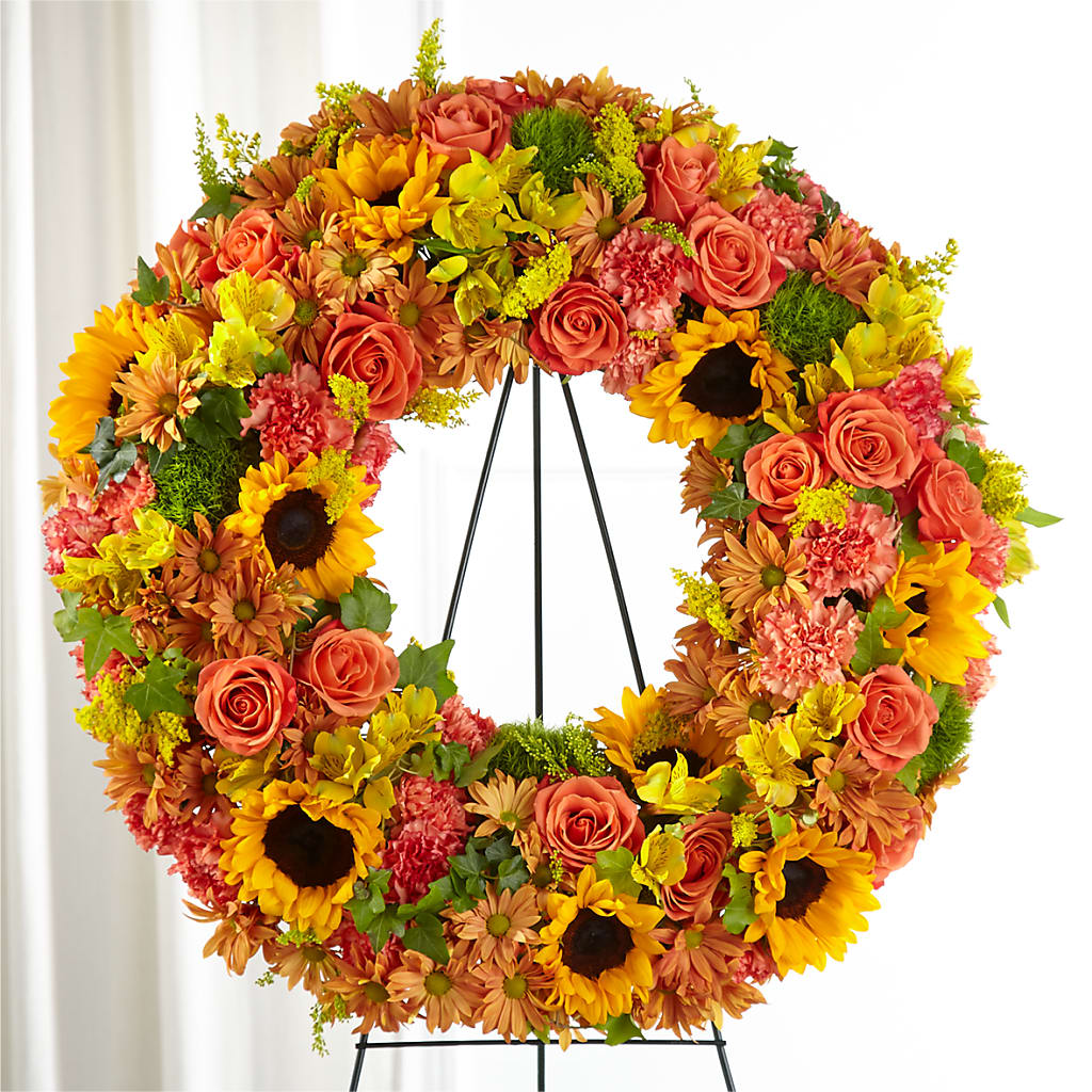 Autumnal Memories Wreath (Standard) – Temptation Flower Shop, Wichita KS