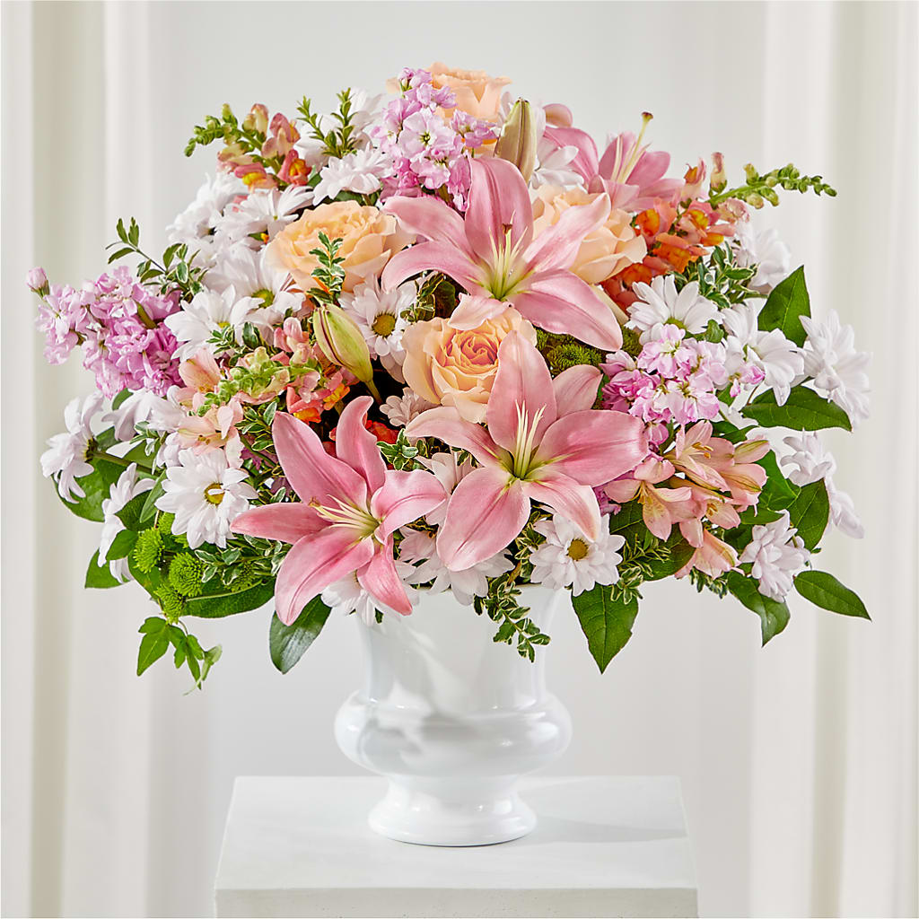 Heartfelt Gesture Urn Arrangement – Temptation Flower Shop, Wichita KS