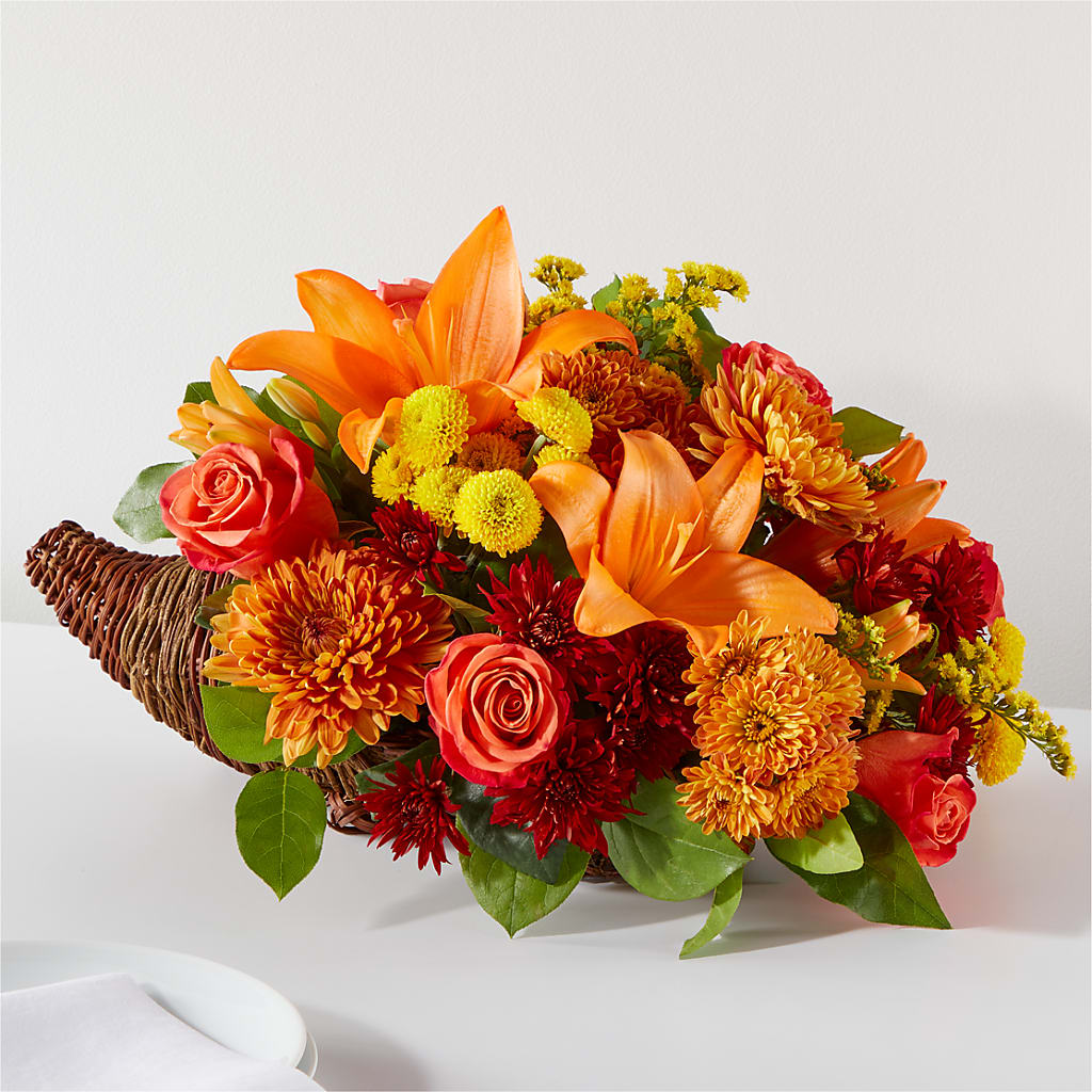 Bouquet of Blessings Cornucopia – Temptation Flower Shop, Wichita KS