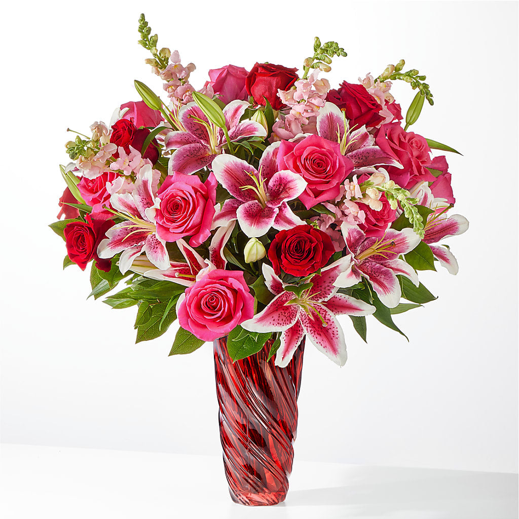 Always You Bouquet with Luxe Swirl Vase – Temptation Flower Shop, Wichita KS