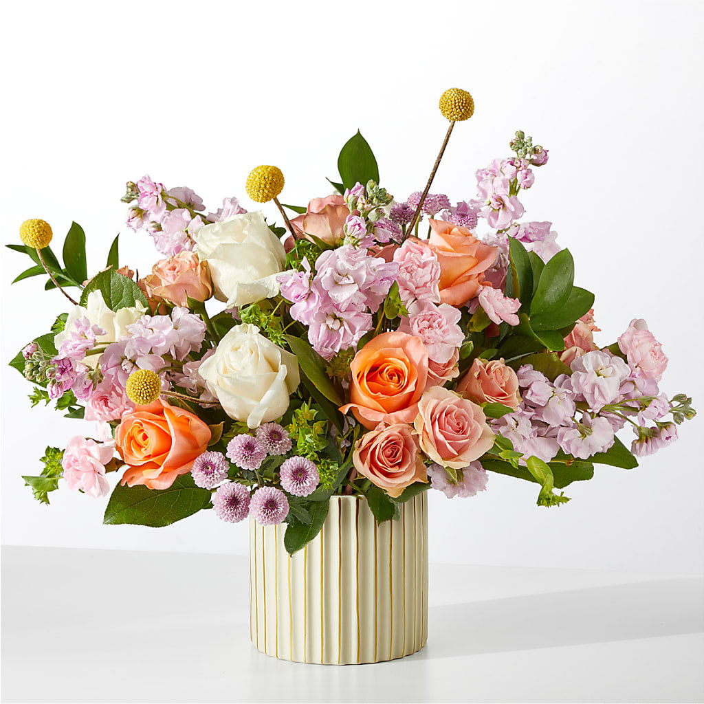 French Market Bouquet with Ivory Vase – Temptation Flower Shop, Wichita KS