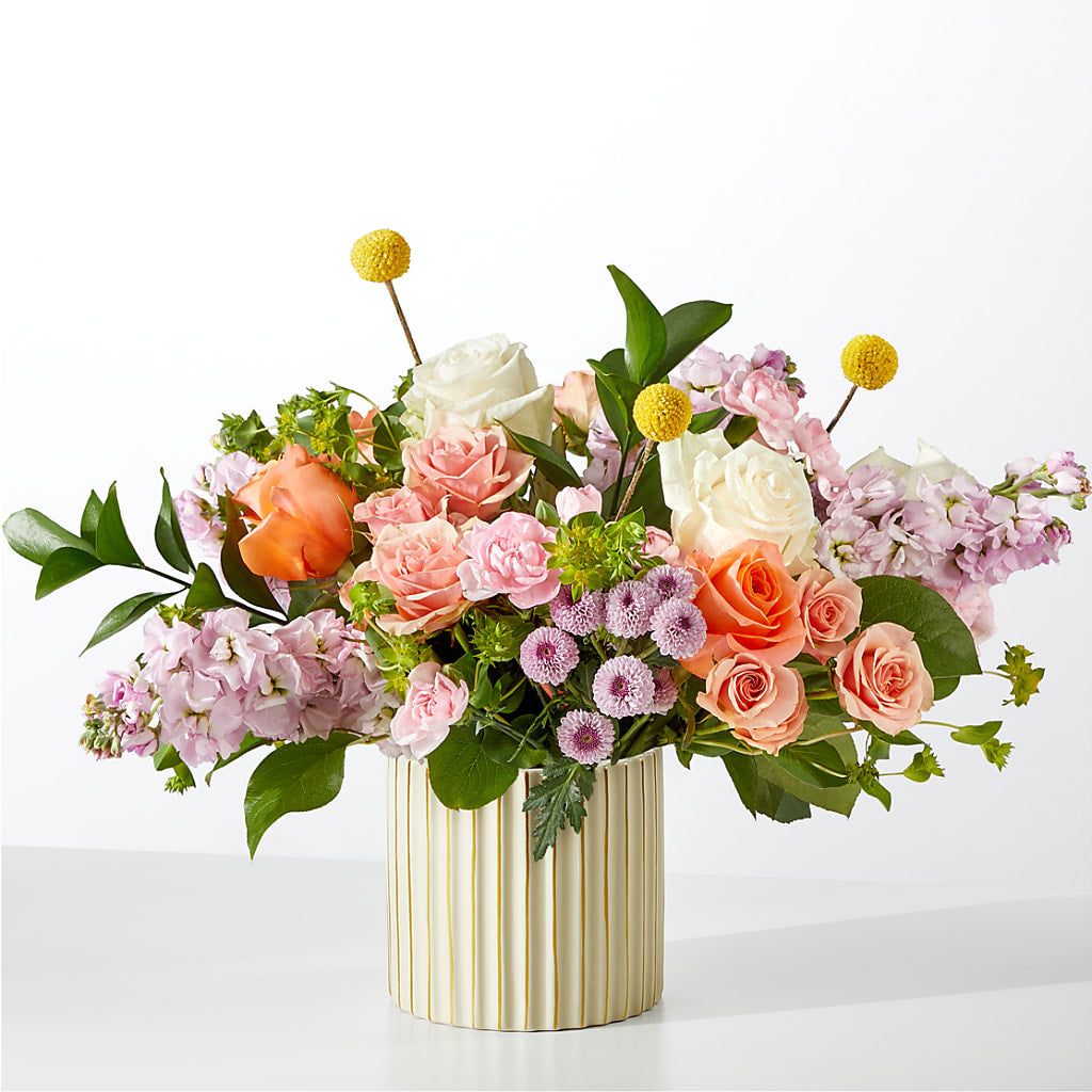French Market Bouquet with Ivory Vase – Temptation Flower Shop, Wichita KS