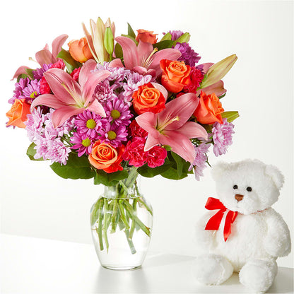 One and Only Bouquet and Bear Bundle –  Temptation Flower Shop, Wichita KS
