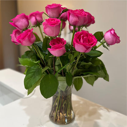 Long Stem Pink Rose Bouquet –  Temptation Flower Shop, Wichita KS