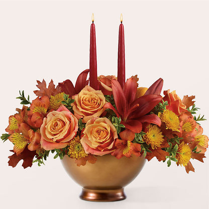 Harvest Table Centerpiece –  Temptation Flower Shop, Wichita KS