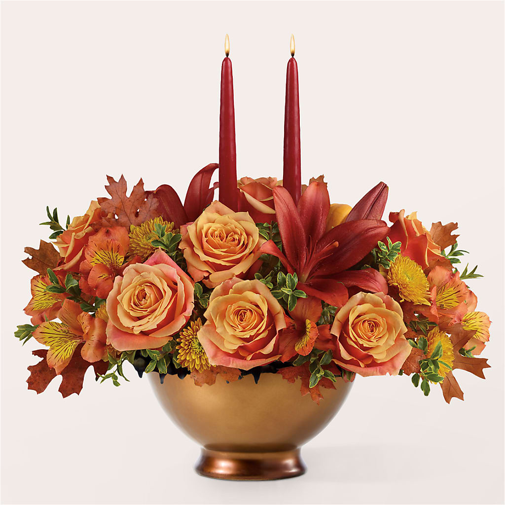 Harvest Table Centerpiece –  Temptation Flower Shop, Wichita KS