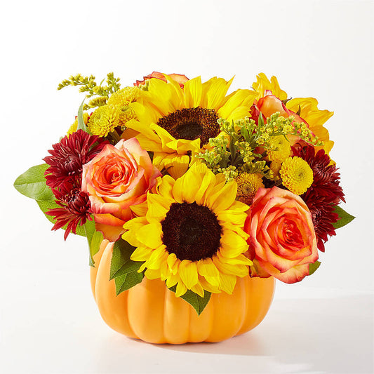 Golden Gourd Pumpkin Bouquet –  Temptation Flower Shop, Wichita KS