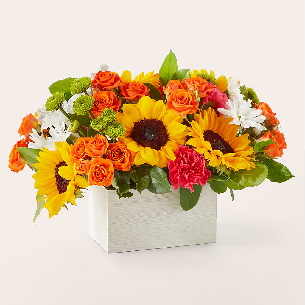 Sun-drenched Blooms Box Bouquet –  Temptation Flower Shop, Wichita KS