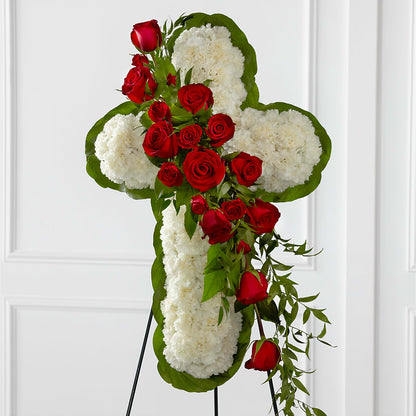 Floral Cross Easel –  Temptation Flower Shop, Wichita KS