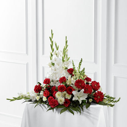 Crimson & White Arrangement –  Temptation Flower Shop, Wichita KS