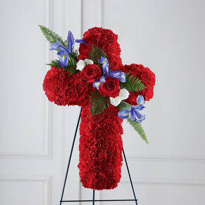 Faithful Hero Floral Cross –  Temptation Flower Shop, Wichita KS