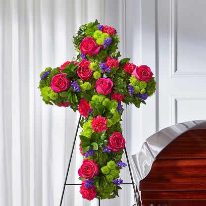 Tribute Rose Floral Cross –  Temptation Flower Shop, Wichita KS