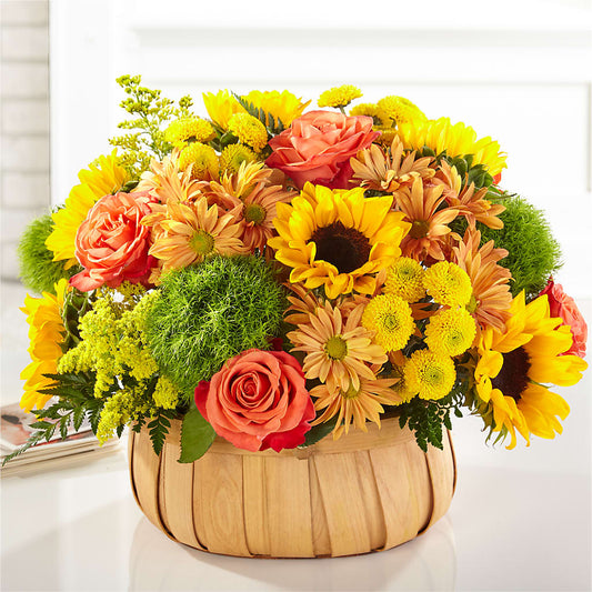 Harvest Sunflower Basket –  Temptation Flower Shop, Wichita KS