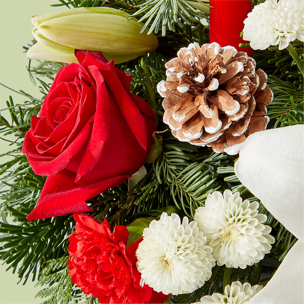 Seasonal Festivities Centerpiece –  Temptation Flower Shop, Wichita KS