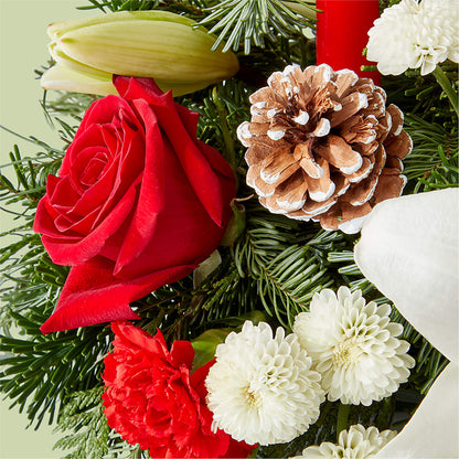 Seasonal Festivities Centerpiece –  Temptation Flower Shop, Wichita KS