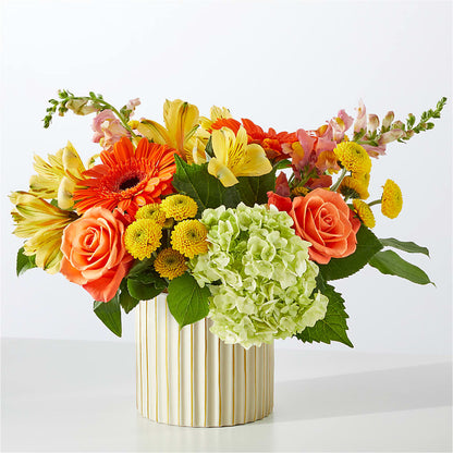 Autumn Sunshine Bouquet with Ivory Vase –  Temptation Flower Shop, Wichita KS