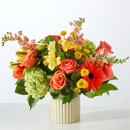 Autumn Sunshine Bouquet with Ivory Vase –  Temptation Flower Shop, Wichita KS