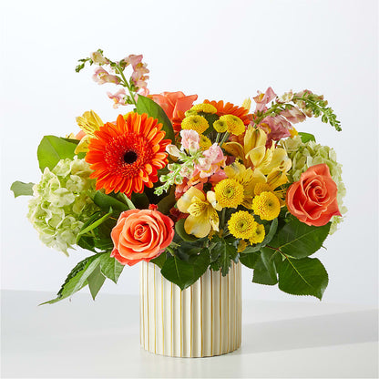Autumn Sunshine Bouquet with Ivory Vase –  Temptation Flower Shop, Wichita KS