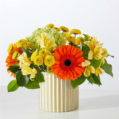 Autumn Sunshine Bouquet with Ivory Vase –  Temptation Flower Shop, Wichita KS