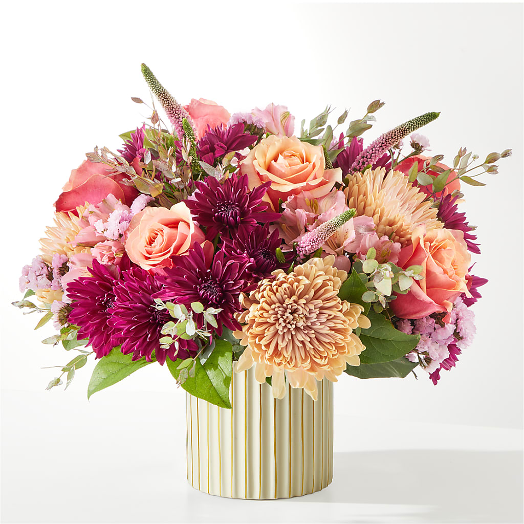 Berry Cobbler Bouquet with Ivory Vase –  Temptation Flower Shop, Wichita KS