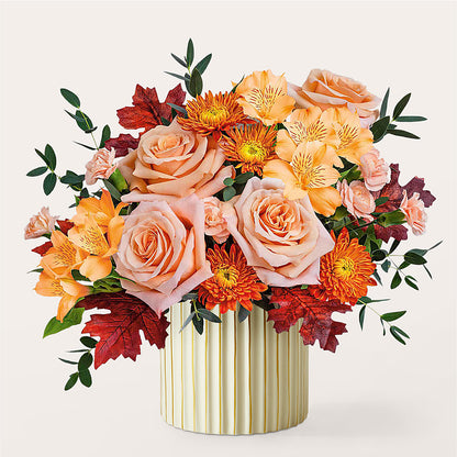 Spiced Latte Bouquet with Ivory Vase –  Temptation Flower Shop, Wichita KS