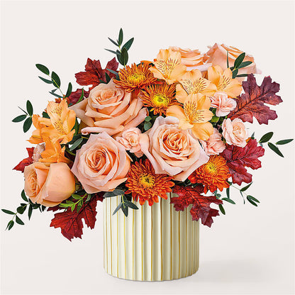 Spiced Latte Bouquet with Ivory Vase –  Temptation Flower Shop, Wichita KS