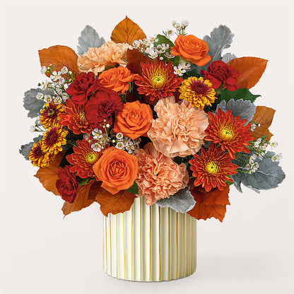Merlot Bouquet with Ivory Vase –  Temptation Flower Shop, Wichita KS