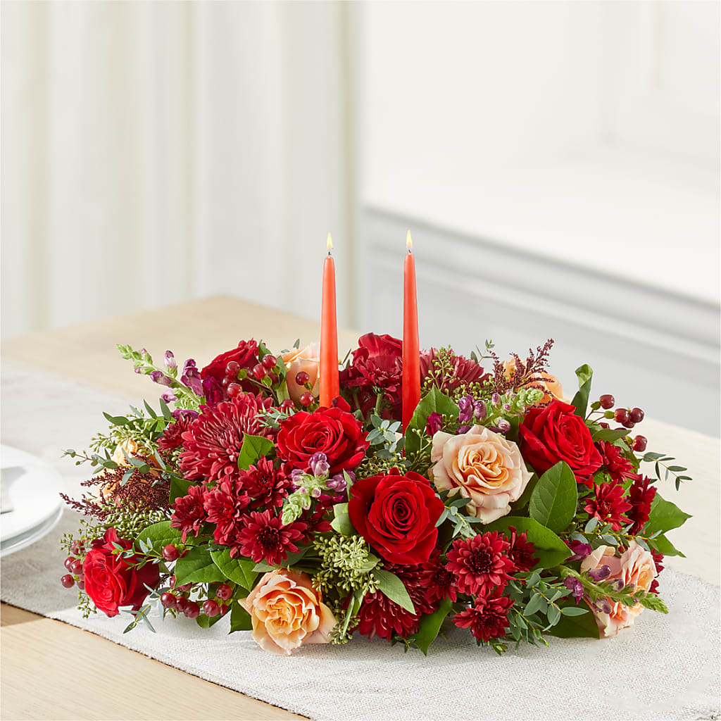 Most Thankful Centerpiece –  Temptation Flower Shop, Wichita KS
