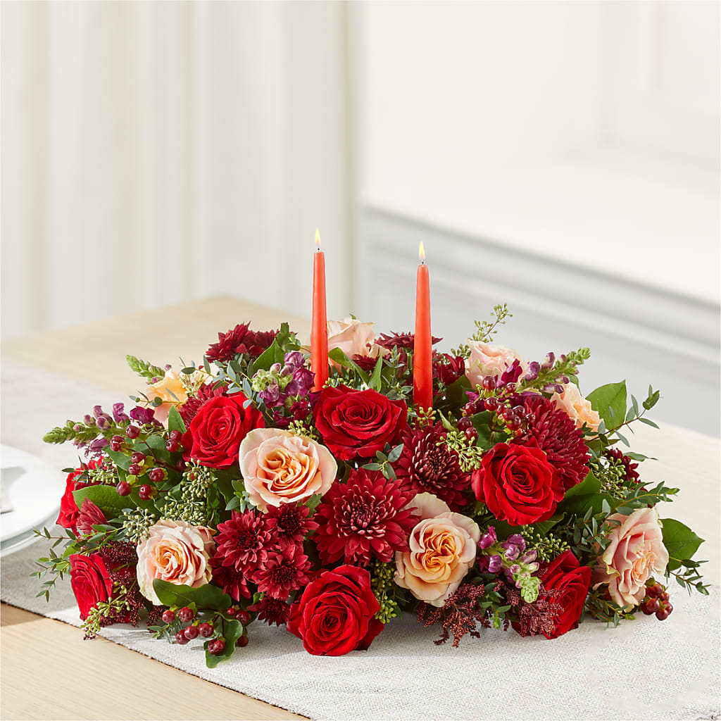 Most Thankful Centerpiece –  Temptation Flower Shop, Wichita KS