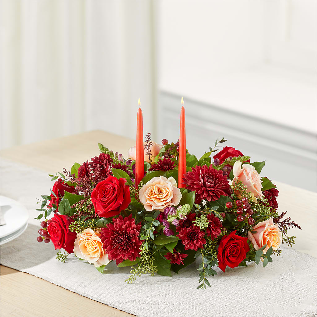 Most Thankful Centerpiece –  Temptation Flower Shop, Wichita KS