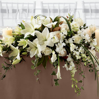 White Linen Arrangement –  Temptation Flower Shop, Wichita KS