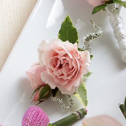 Pink Spray Rose Boutonniere –  Temptation Flower Shop, Wichita KS