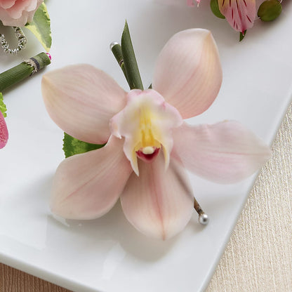 Pink Cymbidium Boutonniere –  Temptation Flower Shop, Wichita KS